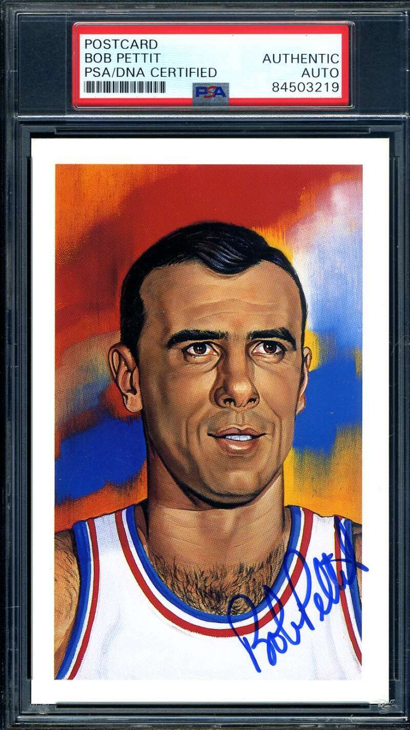 Bob Pettit PSA DNA Coa Signed 1992 Center Court Autograph