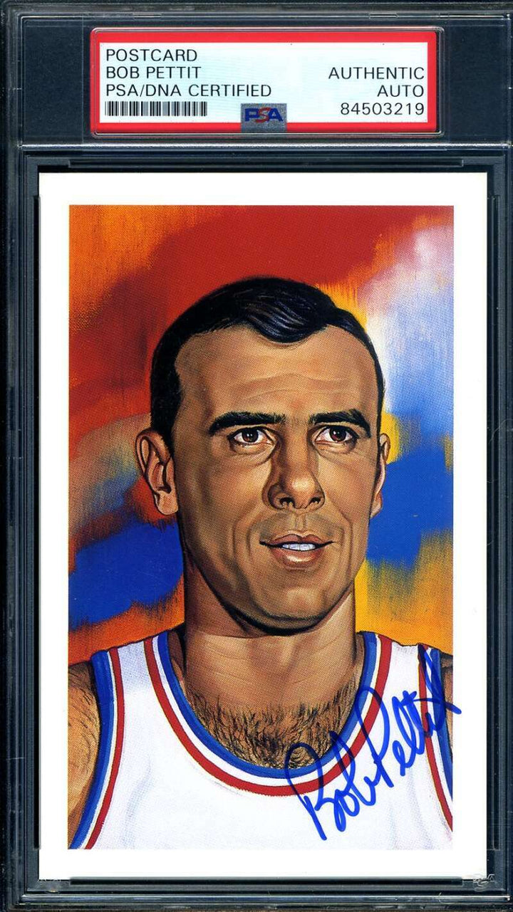 Bob Pettit PSA DNA Coa Signed 1992 Center Court Autograph