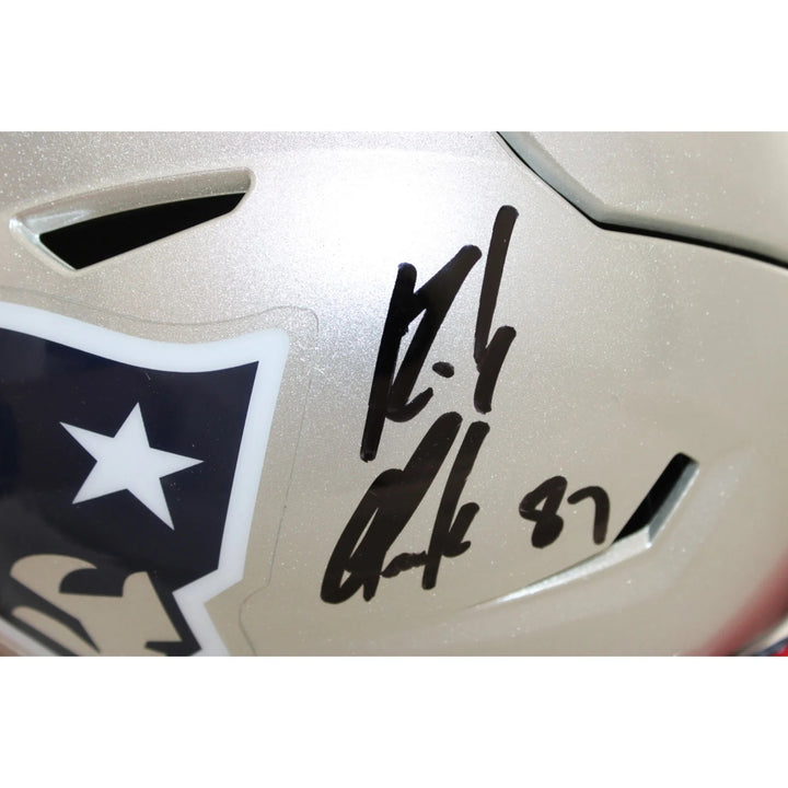 Rob Gronkowski Signed New England Patriots Midi Mid-Size Helmet Beckett W 58336