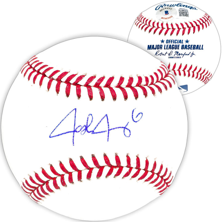 Josh Jung Signed Official MLB Baseball Texas Rangers Beckett BAS Witness