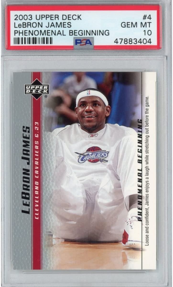 Graded 2003 UD LEBRON JAMES #4 Phenomenal Beginning Rookie Card PSA 10