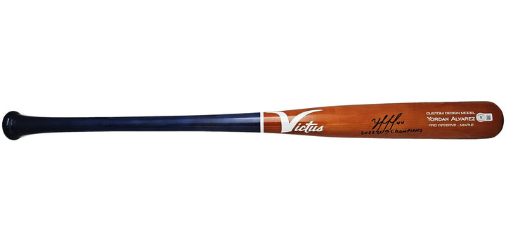 Yordan Alvarez Auto Orange Blue Victus Player Model Bat Astros 22 WS Champ BAS