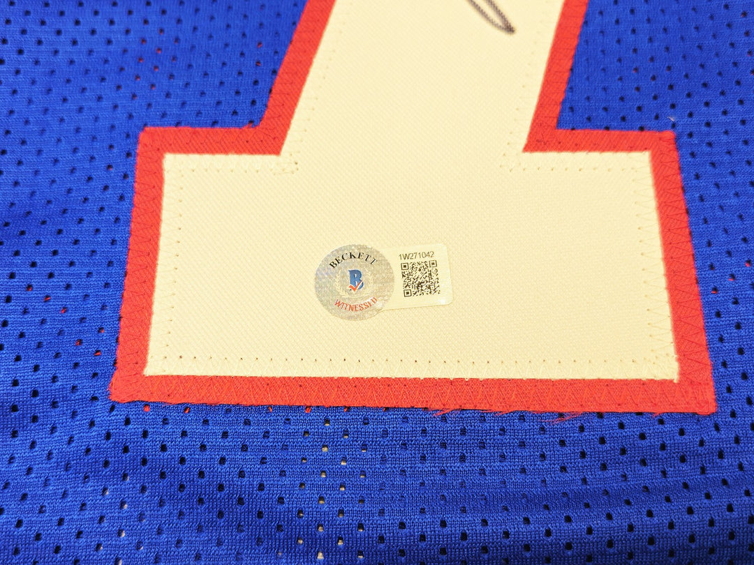 Buffalo Bills Bruce Smith Autographed Signed Blue Jersey Beckett Witness