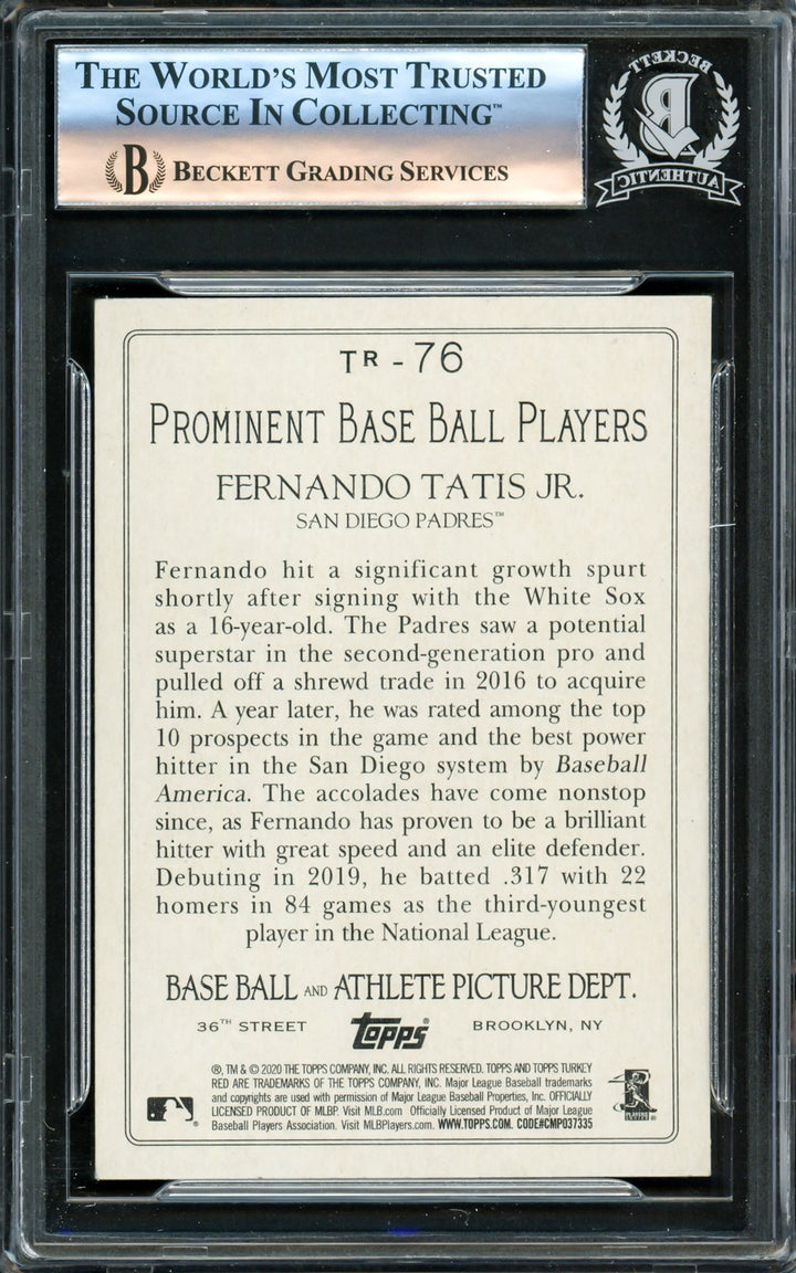 Fernando Tatis Jr. Signed 2020 Topps Turkey Red Card #76 San Diego Padres