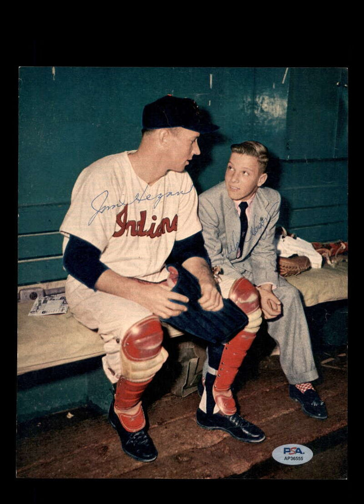 Jim Mike Hegan PSA DNA Signed by 2 Vintage 8x10 Photo Autograph Cleveland