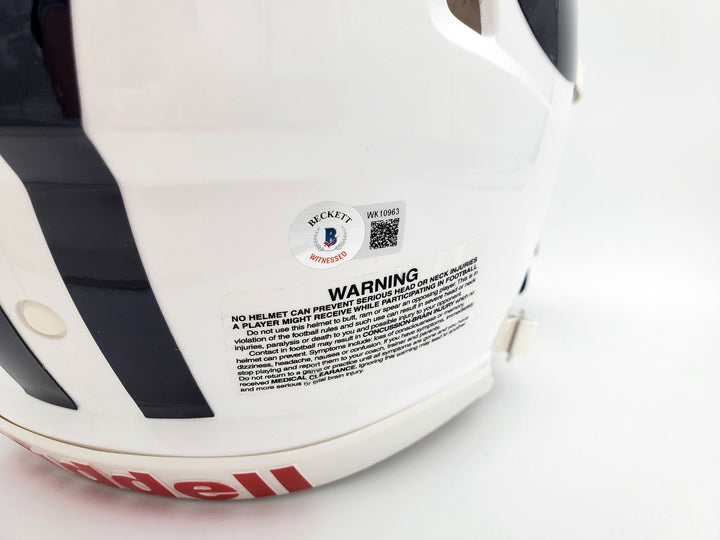 Zach Wilson Signed BYU Cougars White Full Size Authentic Speed Helmet Beckett QR