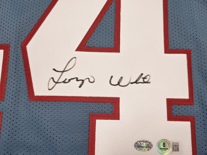 Houston Oilers Lorenzo White Signed Blue Jersey Beckett QR
