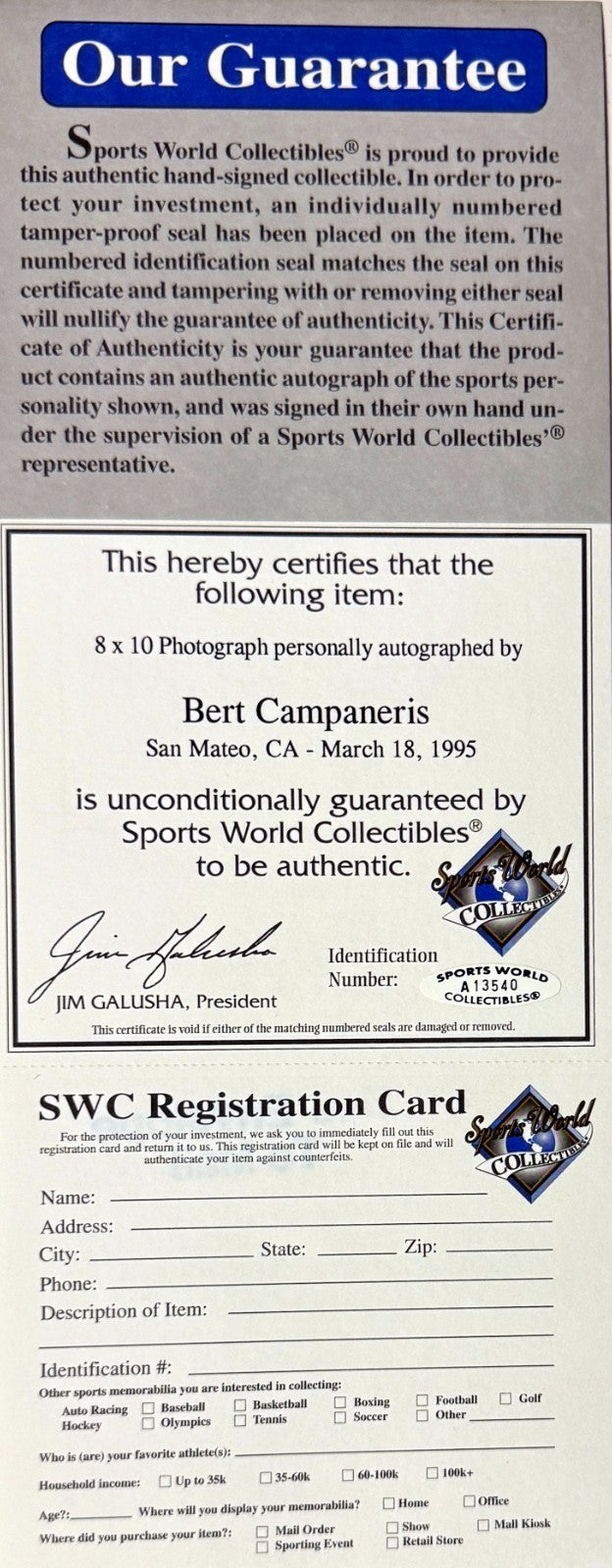 Bert Campaneris signed Kansas City A's MLB 8x10 Photo Framed- Sports World COA