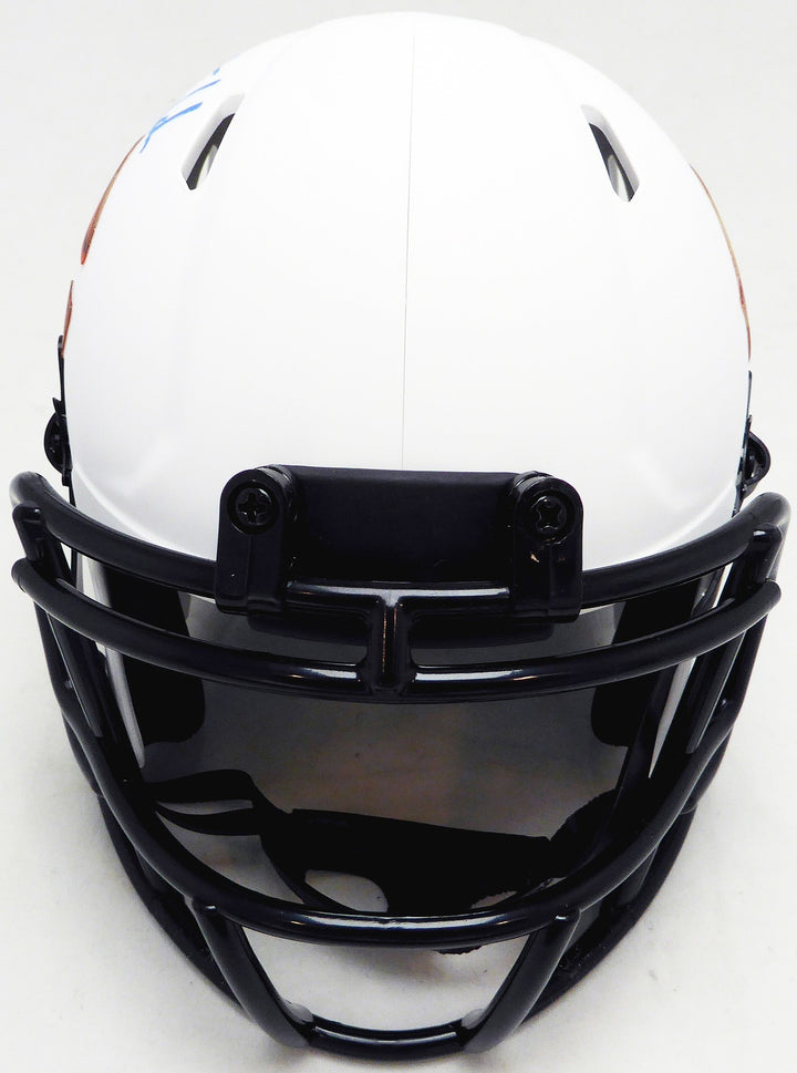 Justin Fields Signed Chicago Bears Lunar Eclipse White Speed Mini Helmet Beckett