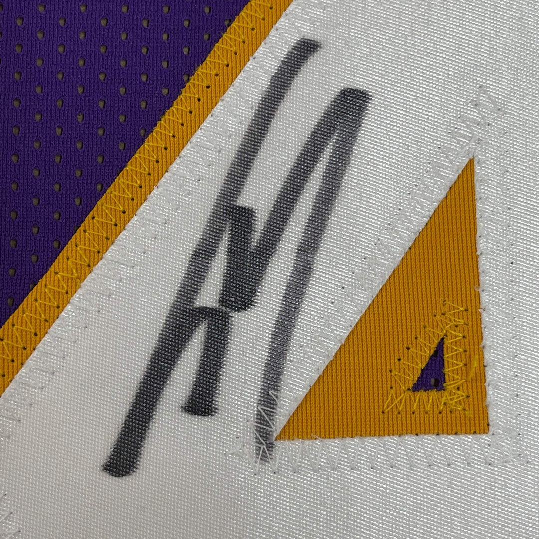 Framed Autographed/Signed Shaquille Shaq O'Neal 33x42 LA Split Jersey BAS COA
