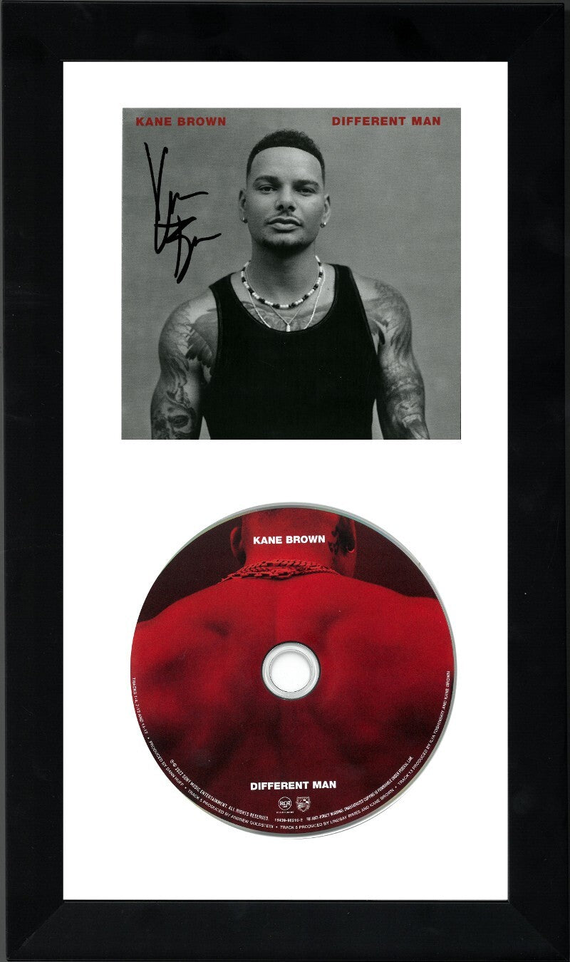 Kane Brown signed 2022 Different Man Album Cover Booklet w/ CD Framed- COA