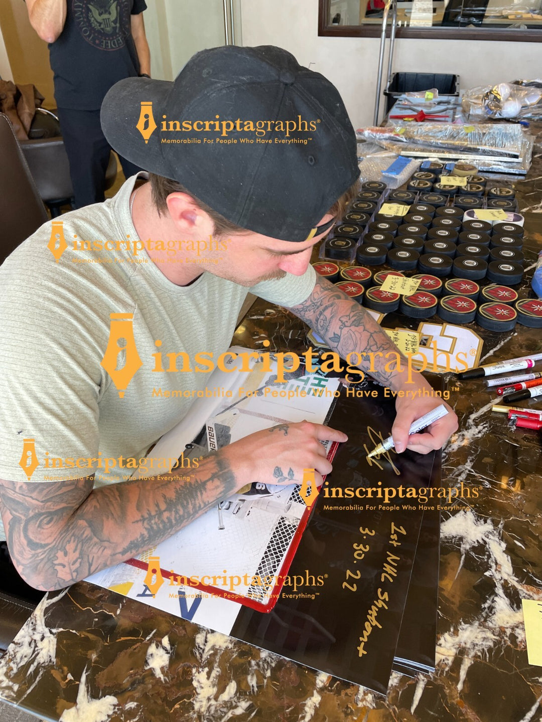 Logan Thompson Signed Inscribed 1st S/O Vegas Golden Knights 16x20 Photo IGM COA