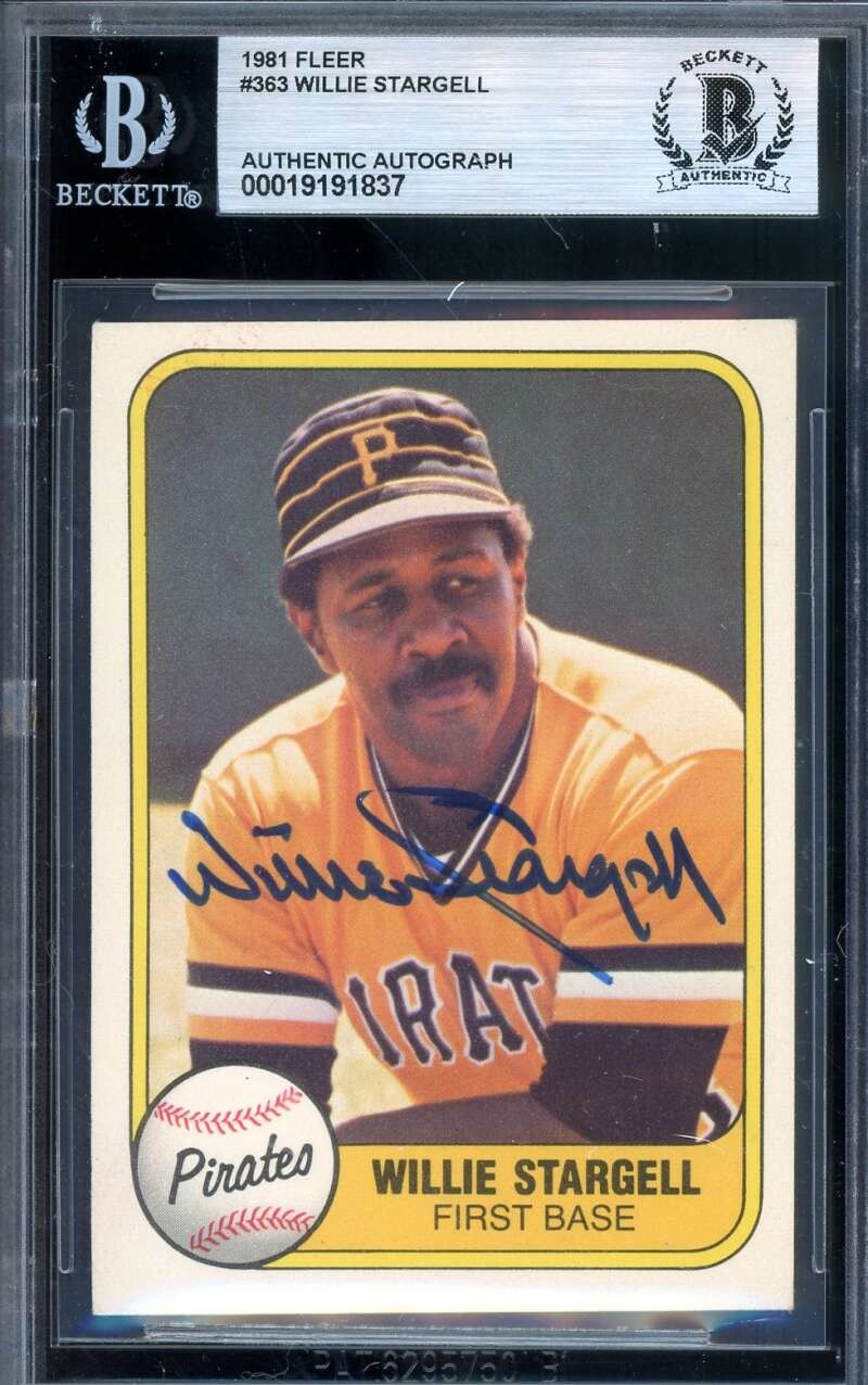 Willie Stargell Beckett BAS Signed 1981 Fleer Autograph