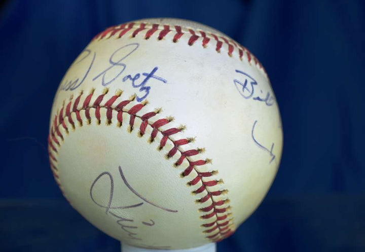 Umpire Crew Jsa Signed 4 Reach Macphail American League Autograph Baseball