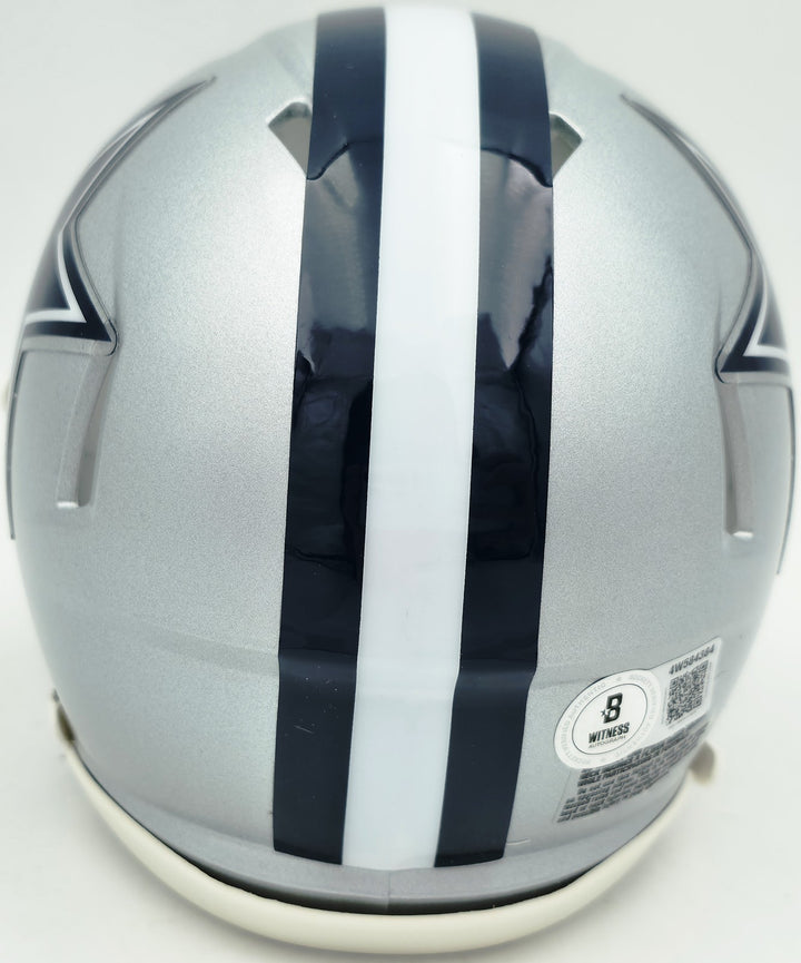 Drew Pearson Signed Dallas Cowboys Silver Speed Mini Helmet "HOF 21" Beckett