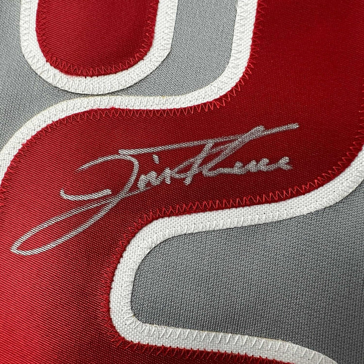 Framed Autographed/Signed Jim Thome 35x39 Philadelphia Grey Jersey JSA COA