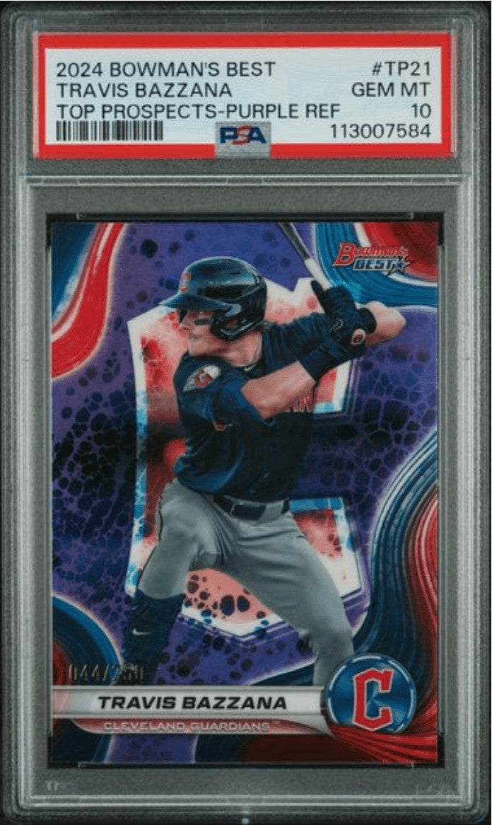 Graded 2024 Bowman Best Travis Bazzana #TP21 Purple /250 RC Baseball Card PSA 10