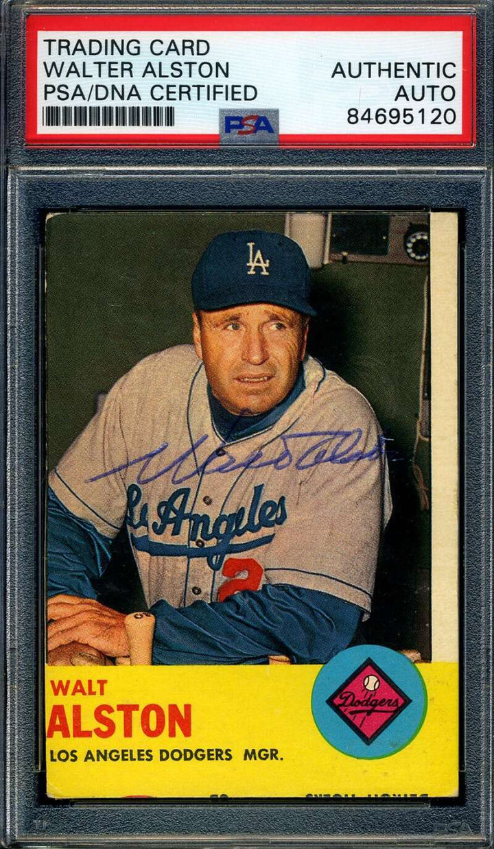 Walter Alston PSA DNA Signed 1963 Topps Autograph
