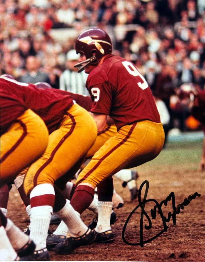Sonny Jurgensen signed Washington Redskins 8x10 Photo minor dings- COA/Ticket