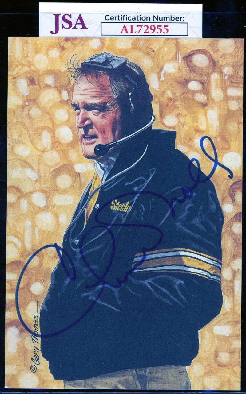 Chuck Noll JSA Coa Signed Goal Line Art Card GLAC Autograph