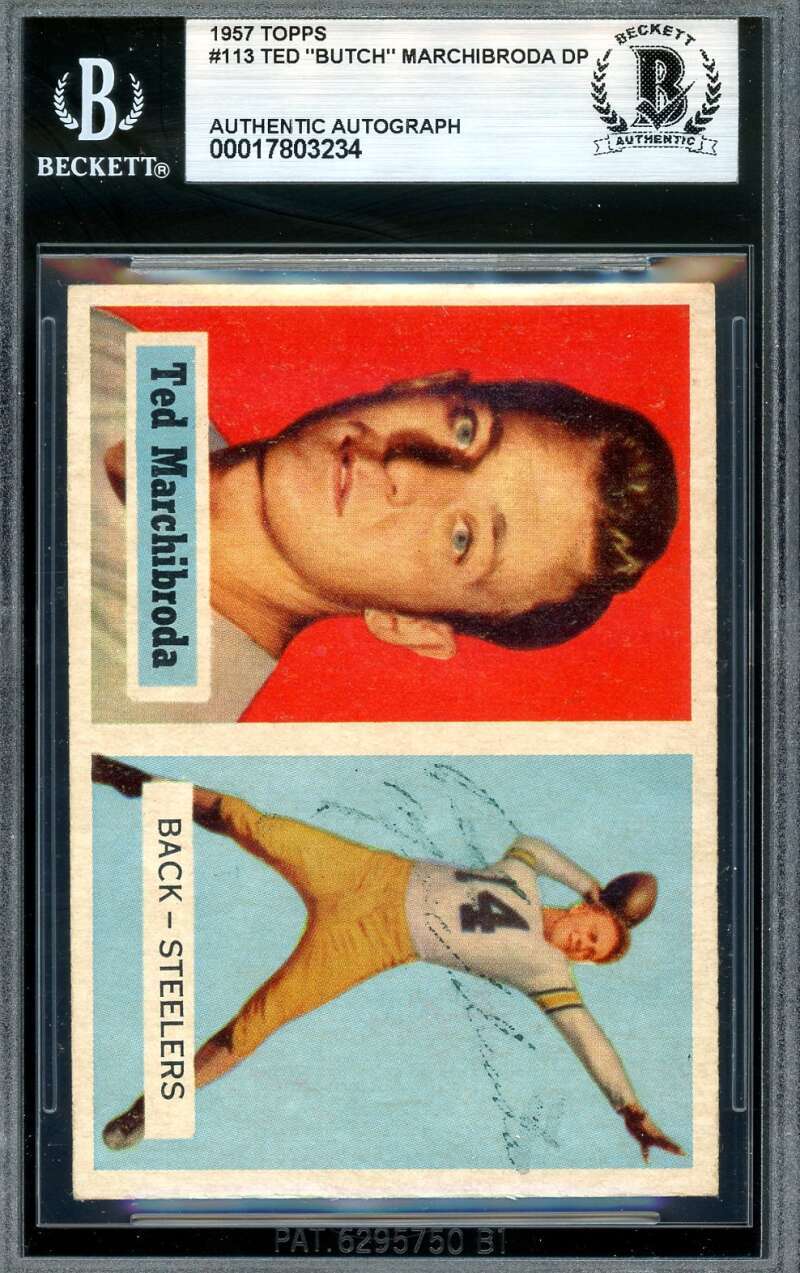 Ted Butch Marchibroda Beckett BAS Vintage Signed 1957 Topps Autograph