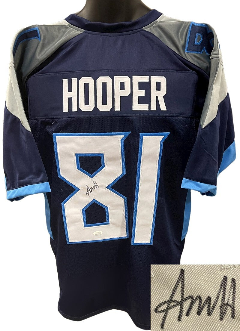 Austin Hooper signed Tennessee Navy Custom Stitched Pro Style Jersey XL - JSA