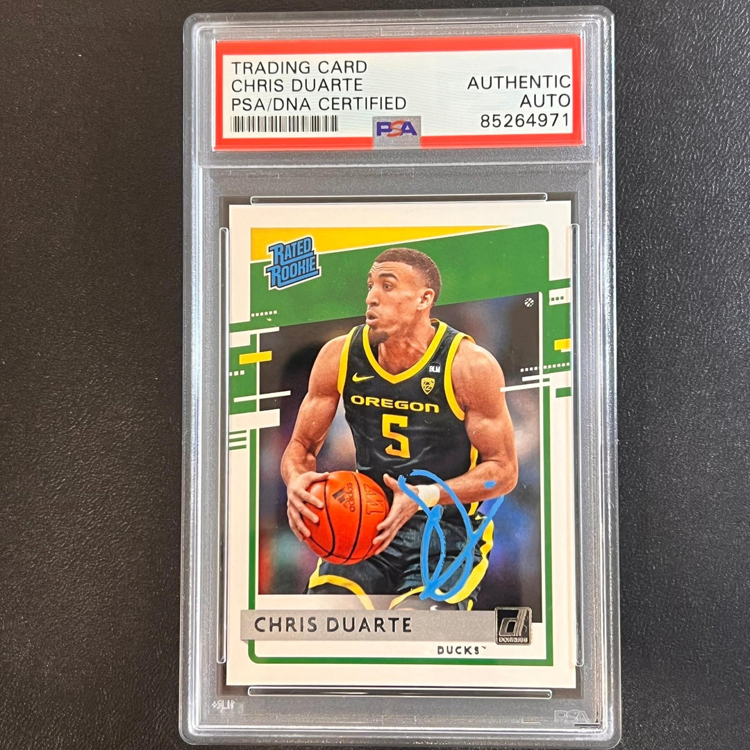 2021-22 Panini Chronicles Draft Picks #43 Chris Duarte Signed Card AUTO PSA slab