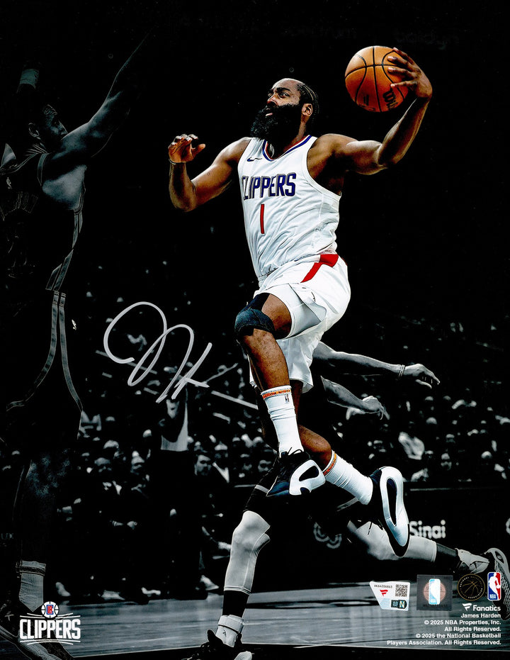 James Harden Signed 11x14 Photo Los Angeles Clippers Spotlight Fanatics Holo