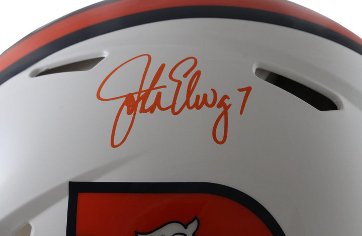 John Elway Autographed Denver Broncos Authentic 23 Alt Helmet Beckett W 55373