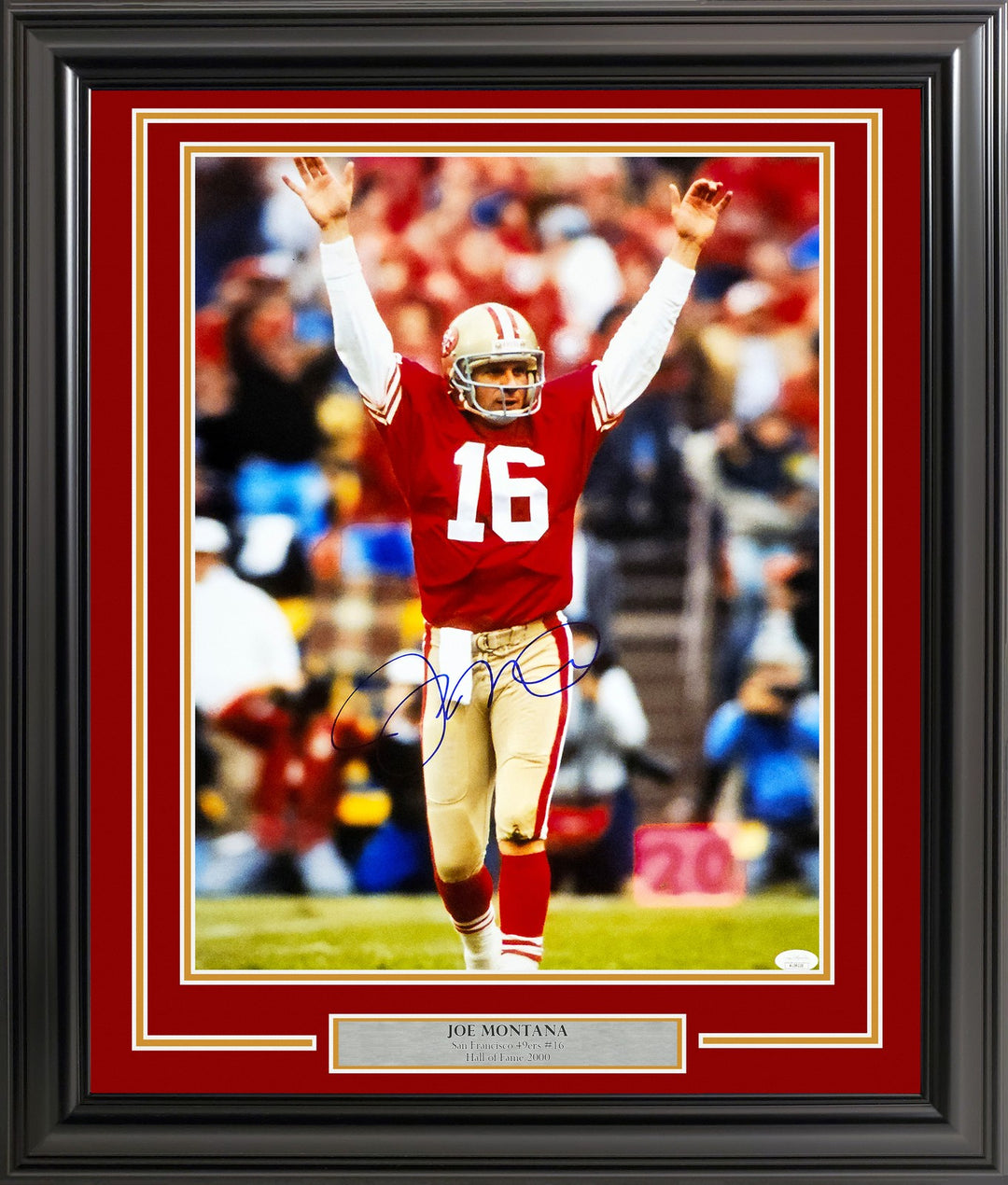 Joe Montana Signed Framed 16x20 Photo San Francisco 49ers JSA