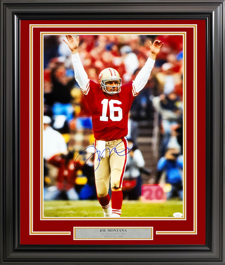 Joe Montana Signed Framed 16x20 Photo San Francisco 49ers JSA