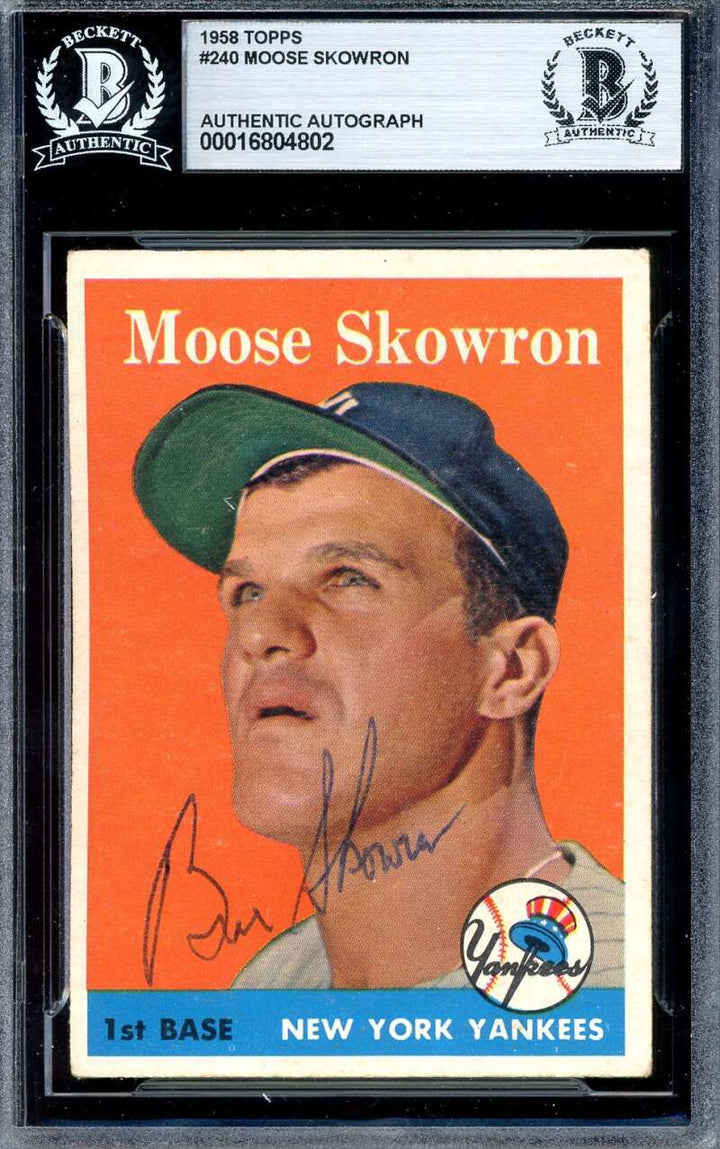 Moose Skowron Beckett BAS Signed 1958 Topps Autograph