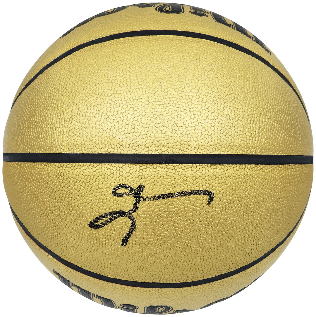 Allen Iverson Signed Gold Edition Composite Leather Basketball 76ers Beckett Wit