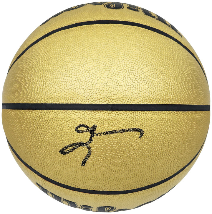 Allen Iverson Signed Gold Edition Composite Leather Basketball 76ers Beckett Wit