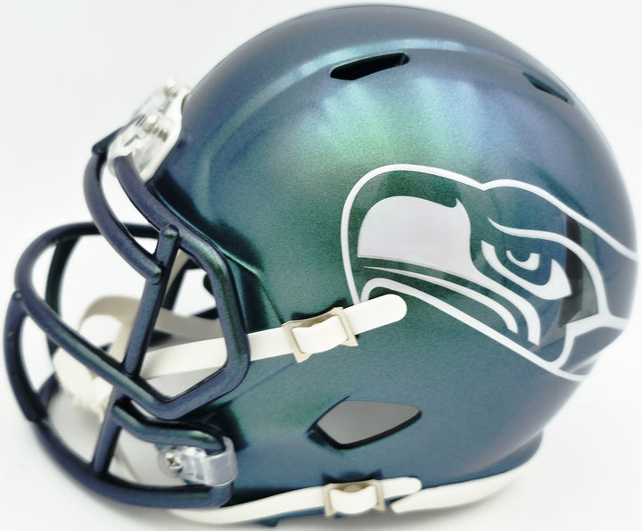 AJ Barner Signed Seattle Seahawks Rivalries Speed Mini Helmet Beckett Witness