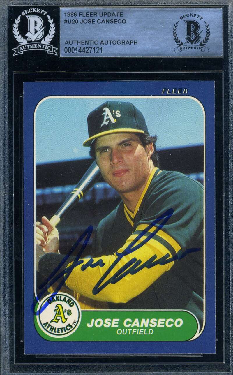 Jose Canseco Beckett Signed 1986 Fleer Update Rookie Autographed