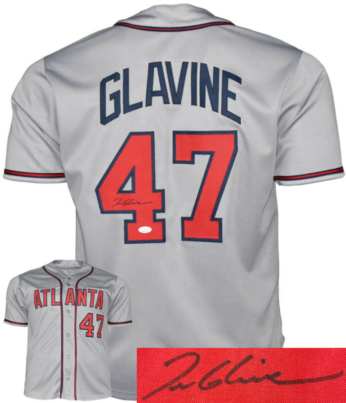 Tom Glavine signed Atlanta Gray Custom Stitched Baseball Jersey XL-JSA Witnessed