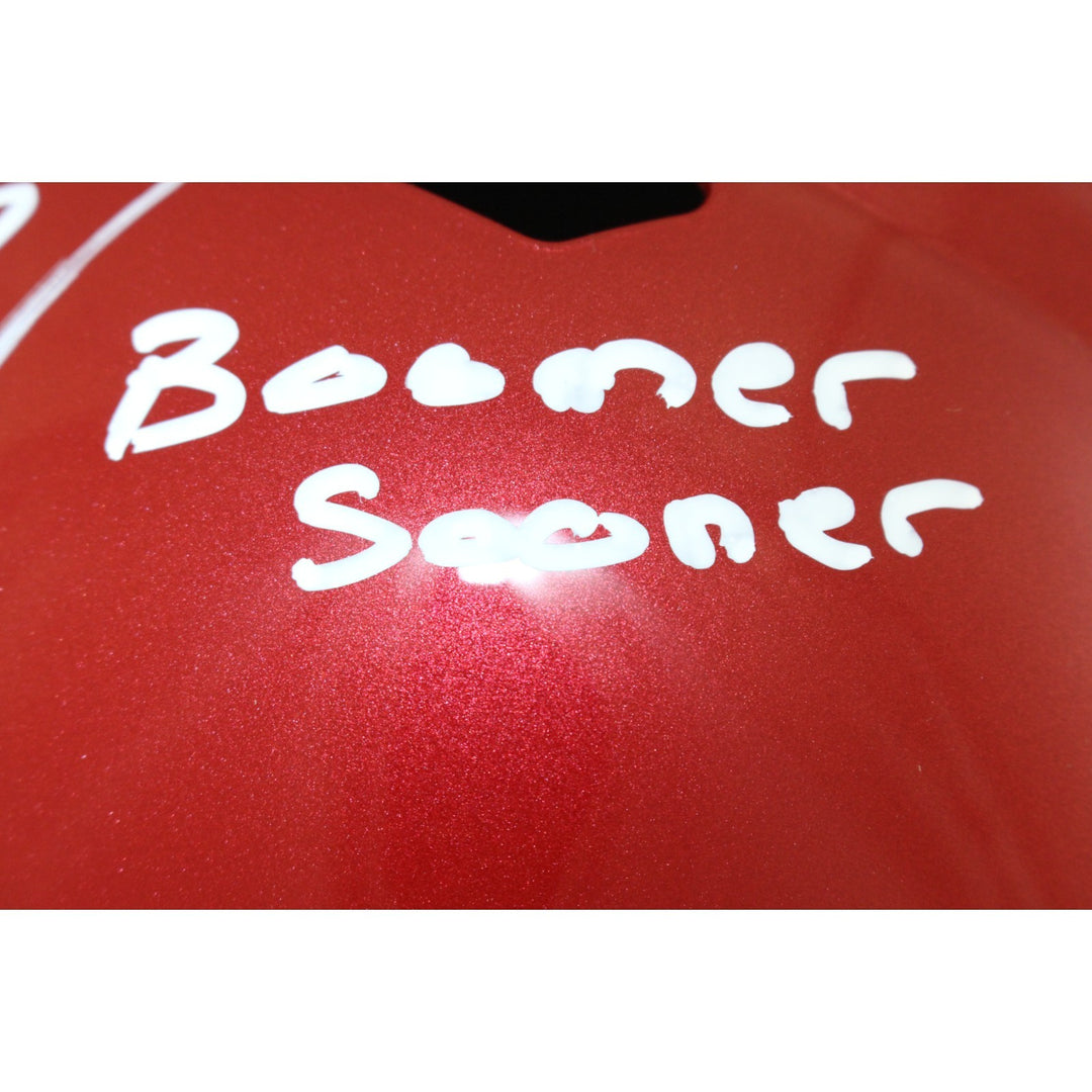 Adrian Peterson Signed Oklahoma Sooners F/S Helmet Boomer Sooner Beckett 51801