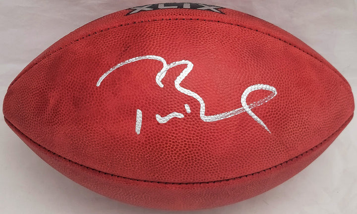 Tom Brady Auto Patriots NFL Leather Super Bowl XLIX Logo Football Fanatics Holo