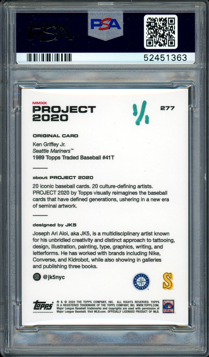 Ken Griffey Jr. Auto Topps Project 2020 JK5 Card 277 Mariners HOF 16 1/1 PSA/DNA