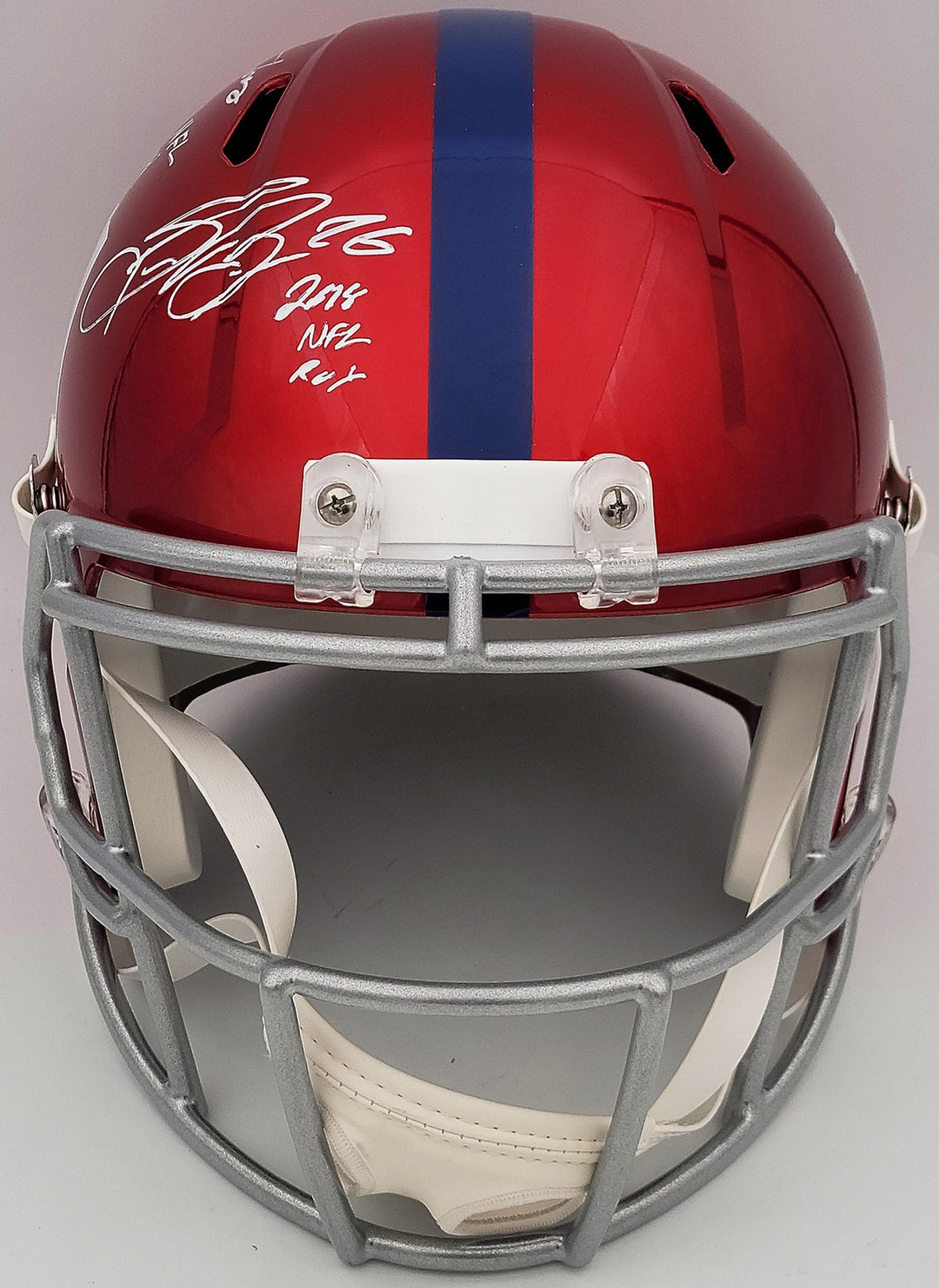 Lawrence Taylor Saquon Barkley Auto Giants Flash Red FS Rep Helmet NFL ROY BAS