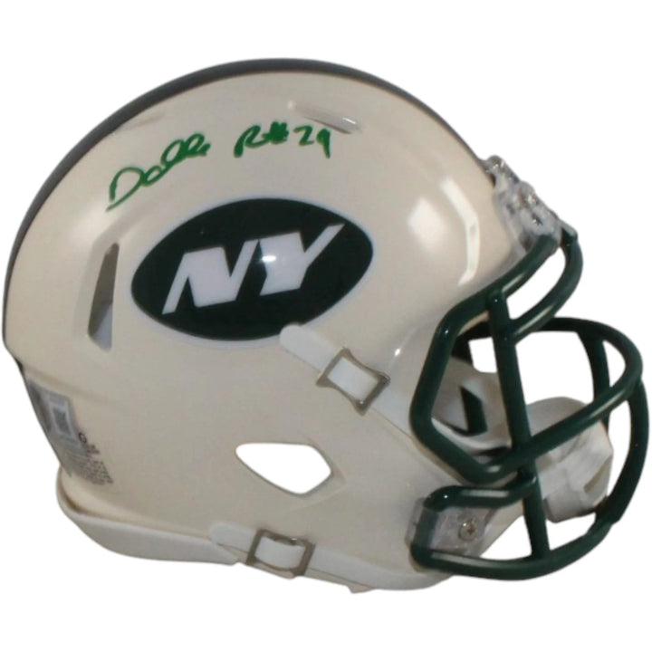 Darrelle Revis Autographed New York Jets Retro Mini Helmet Beckett Witness 58222