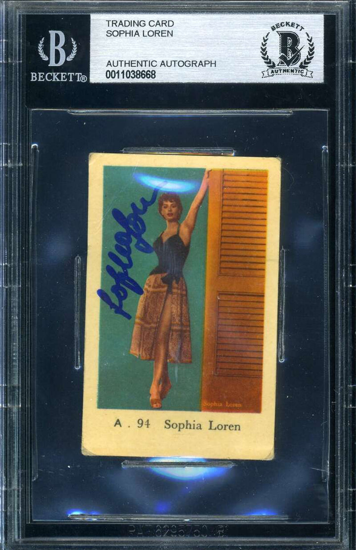 Sophia Loren BAS Beckett Coa Signed 1950`s Dutch Trading Card Autograph