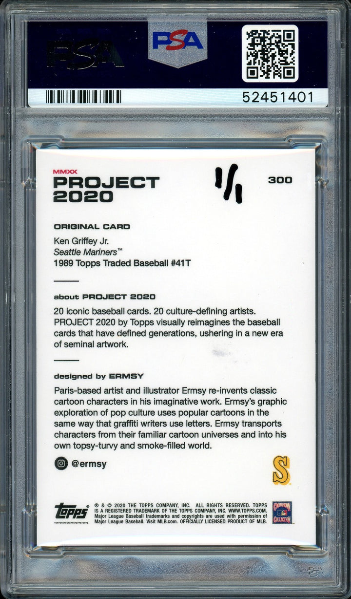 Ken Griffey Jr. Signed Topps Project 2020 Ermsy Card 300 13xAS #1/1 PSA/DNA