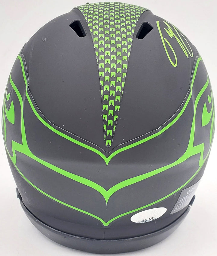 Tyler Lockett Signed Seattle Seahawks Eclipse Black Speed Mini Helmet MCS Holo