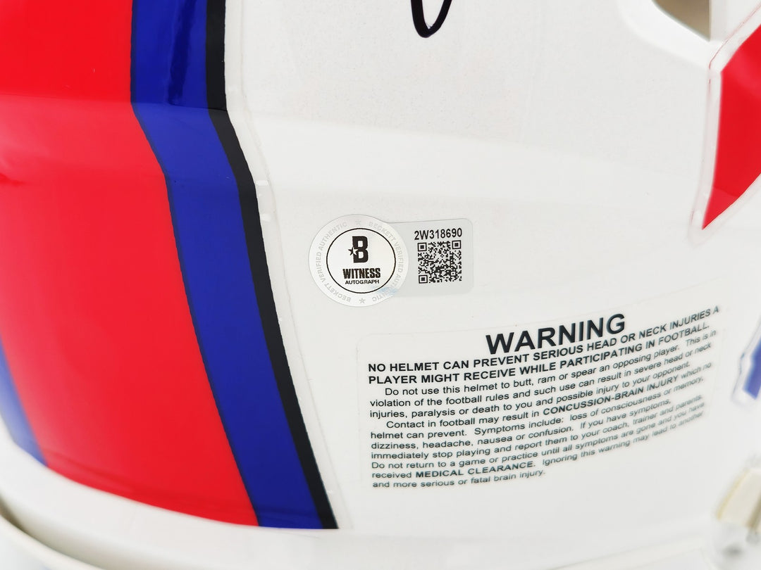 Jim Kelly, Thurman Thomas Andre Reed Auto Bills Greats White FS Authentic Helmet