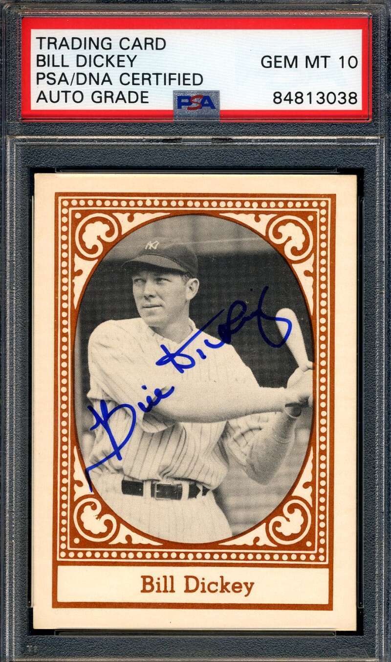 Bill Dickey Gem Mint 10 PSA DNA Signed 1980 TCMA All Time Yankees Autograph