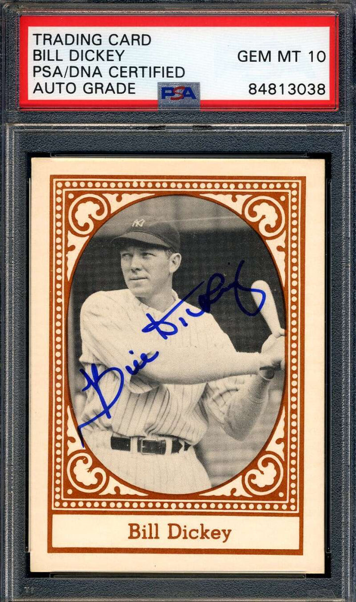 Bill Dickey Gem Mint 10 PSA DNA Signed 1980 TCMA All Time Yankees Autograph