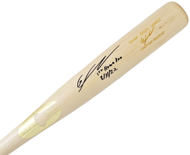 Gunnar Henderson Auto Blonde Chandler Player Model Baseball Bat Orioles 1st HR