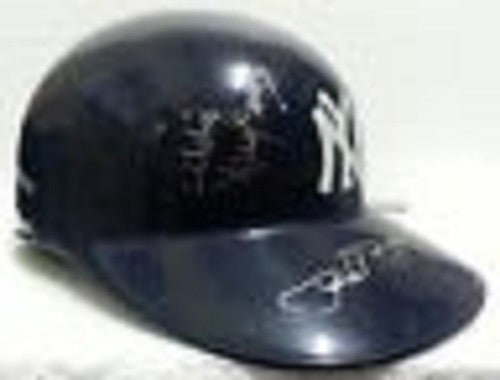 Phil Rizzuto, Joe Torre, Eddie Layton Signed Replica Helmet - NY Yankees  JSA